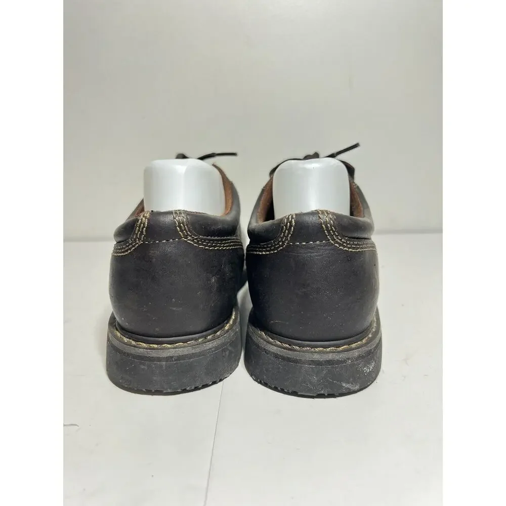 VTG American Eagle AE Women VGUC Brown Leather Chunky Oxford Shoes Y2K Lace Up 9